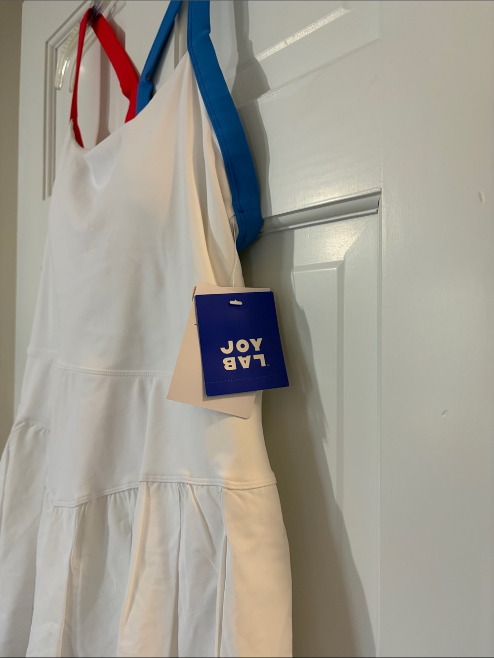 JoyLab White Active Dress with Red and Blue Straps - Picture 6 of 10